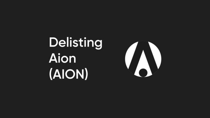 Bitvavo will delist Aion (AION) on February 24