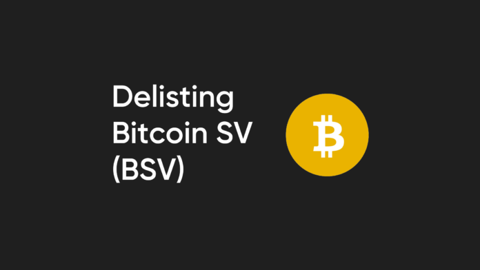 Bitvavo Will Delist Bitcoin SV (BSV) on April 5th
