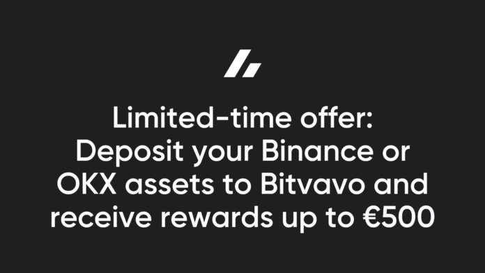 Limited-time offer: Deposit your Binance or OKX assets to Bitvavo and receive rewards up to €500