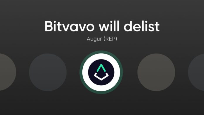 Bitvavo will delist Augur (REP)